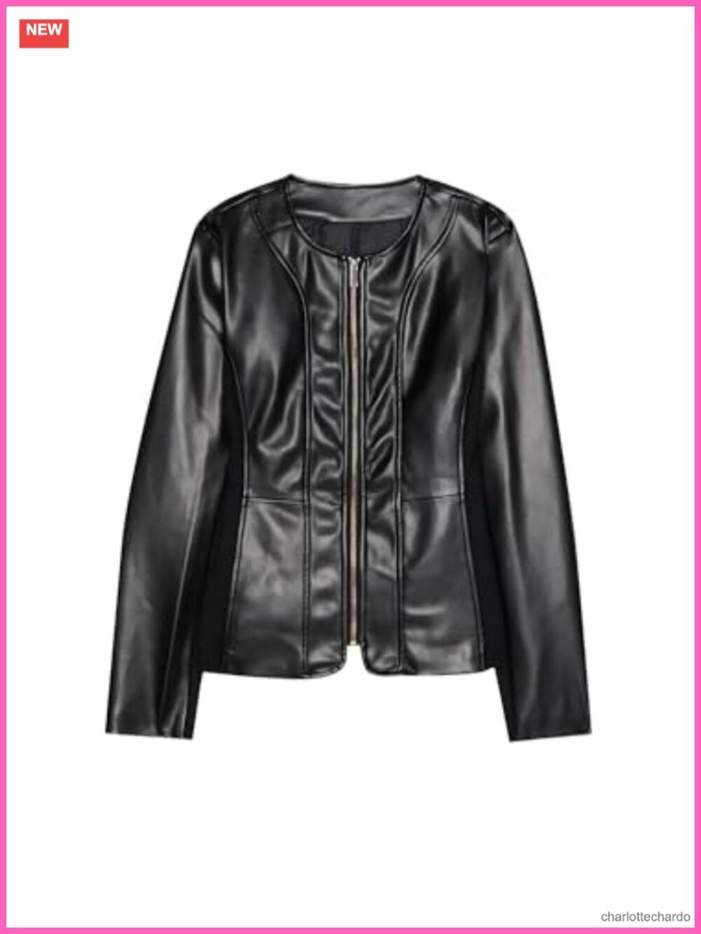 Women's Faux Leather Jacket Zip Front Long Sleeve Casual Aviator